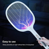 USB Rechargeable Mosquito Racket With Stand – Electric Insect Killer Bat For Indoor And Outdoor Use | Insects Killer | Mosquito Killer Racket (Random Color)