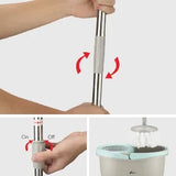 360° Rotating Head Mops With Bucket Mob Deep-Cleaning Magic Mop-Microfiber Mop