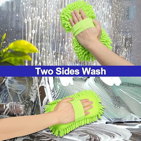 Spounge Fiber | Microfiber Wash Sponge Car Wash Sponge Microfiber Wash Mitt Scratch Free, Ultra Absorbent Microfiber Mitt for Cars, Trucks, SUV, Boat,Bicycle & Motorcycle (Random color)
