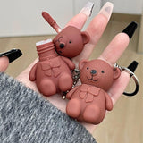 6-Piece Cute Bear Keychain Liquid Lipstick Set β Mist Matte Velvet Finish, Moisturizing Lip Stain, Waterproof & Long-Lasting Lip Gloss (6 Colors)