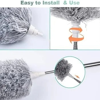 Microfiber Duster For Cleaning With Telescoping Extension Pole