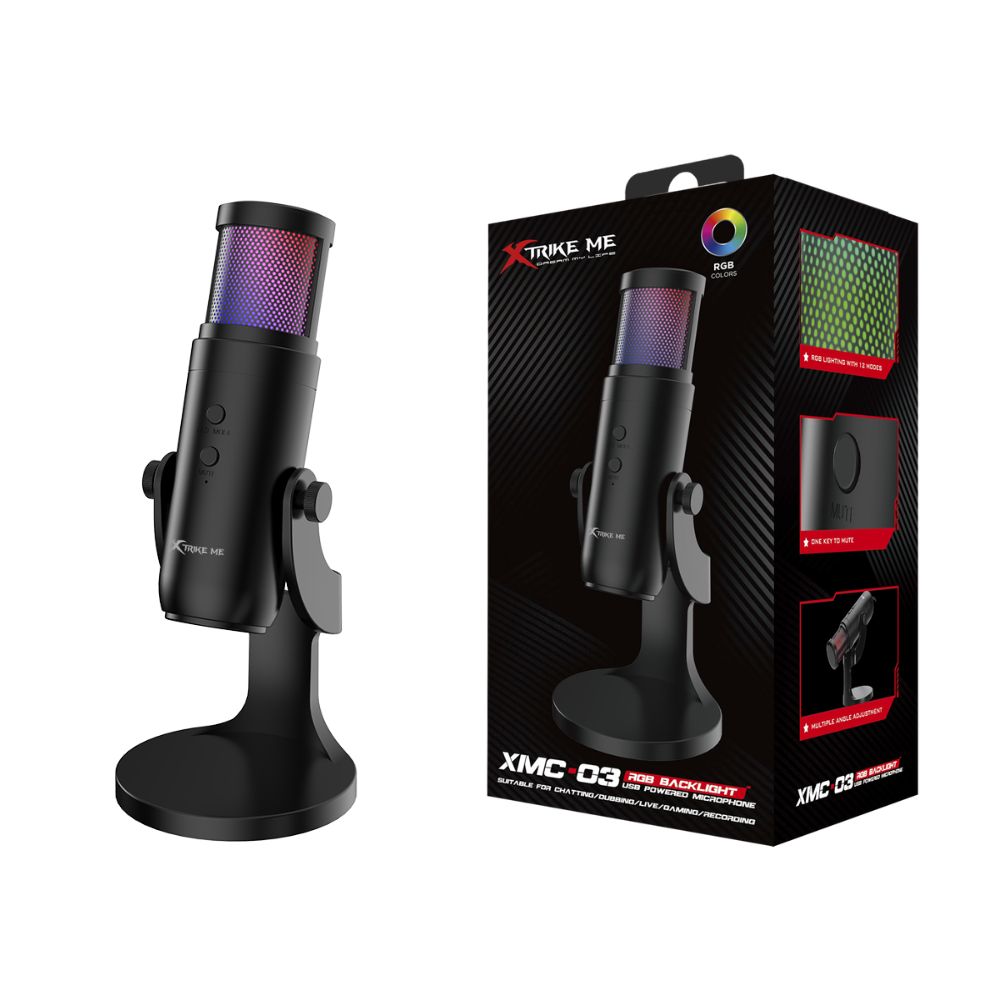 Xtrike Me Usb 12 Rgb Light Gaming Microphone - Gaming Accessory Designed For Audio Recording And Daily Streaming Routine