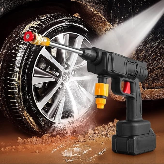 Automatic Cordless Car Wash Spray Gun 21V | High Pressure Portable Pressure Washer With Lithium Battery (Double Battery)
