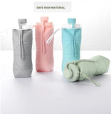 Silicone Folding Bottle | 600ML Silicon Foldable Bottle | Smart Travel Bottle Collapsible Design (Random Color)