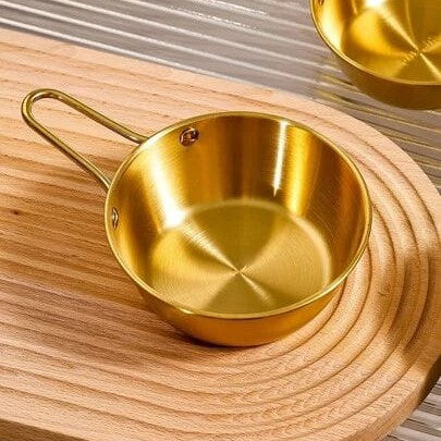Mini Golden Stainless Steel Sauce Pan Multipurpose Kitchen Cooking Pot - Premium Cookware Designed For Heating Milk And Food Portions Routine