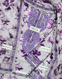 Aneela’s Luxury 9mm Sequins Embroidered Lawn 3 Piece Unstitched Dress With 4-Side Embroidered Chiffon Dupatta