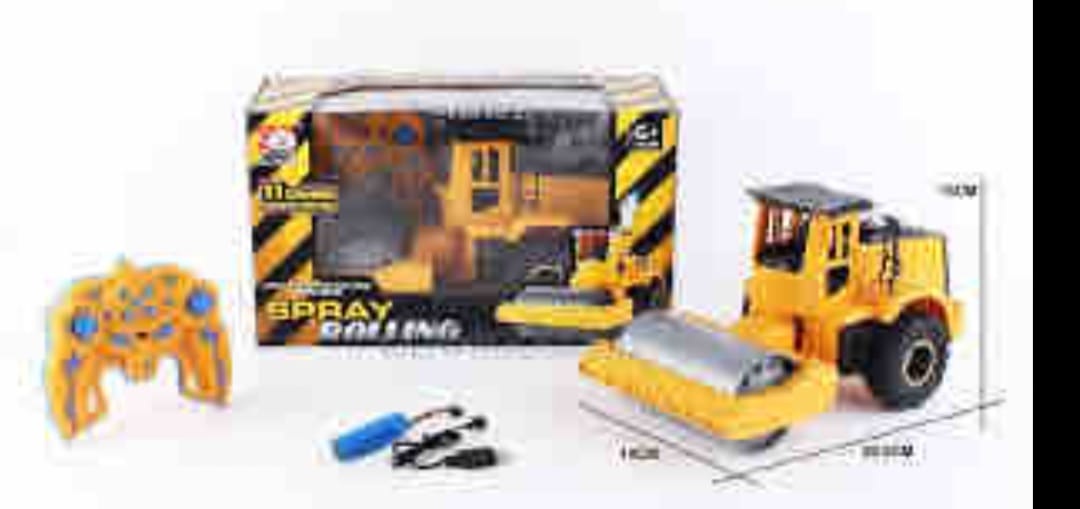 Construction Machine Roller – Remote Control Toy With Spray Effect, Heavy Duty RC Vehicle For Kids & Adults