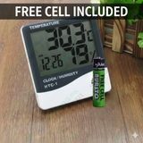 Professional LCD Indoor Temperature & Humidity Monitor – Large Display, Accurate Readings + Free Battery.