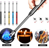 360° Outdoor Kitchen Lighter – USB Rechargeable Electronic Arc Lighter With Flexible Neck, Safety Lock, Windproof & Eco-Friendly Design (Random Colors)