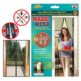 Mosquito Magic Mesh Hands-Free Screen Door Curtain – Magnetic Self-Closing Net With 20pcs Double Tape & 12pcs Hooks For Easy Installation