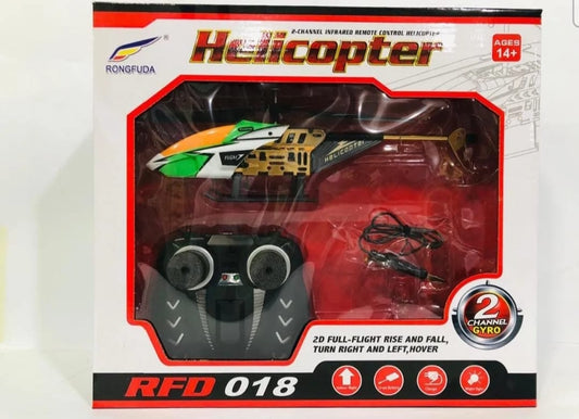 Remote Control Helicopter RFD‑018 | 2D Full Flight | Rechargeable Li‑Po Battery | Night Light Feature (Random Colour)
