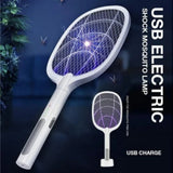 USB Rechargeable Mosquito Racket With Stand – Electric Insect Killer Bat For Indoor And Outdoor Use | Insects Killer | Mosquito Killer Racket (Random Color)