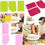 3PCS/Set DIY Cake Cream Scraper Set Cake Decorating Tools Multifunctional Irregular Teeth Edge Kitchen Baking Tool(Pack Of 3)