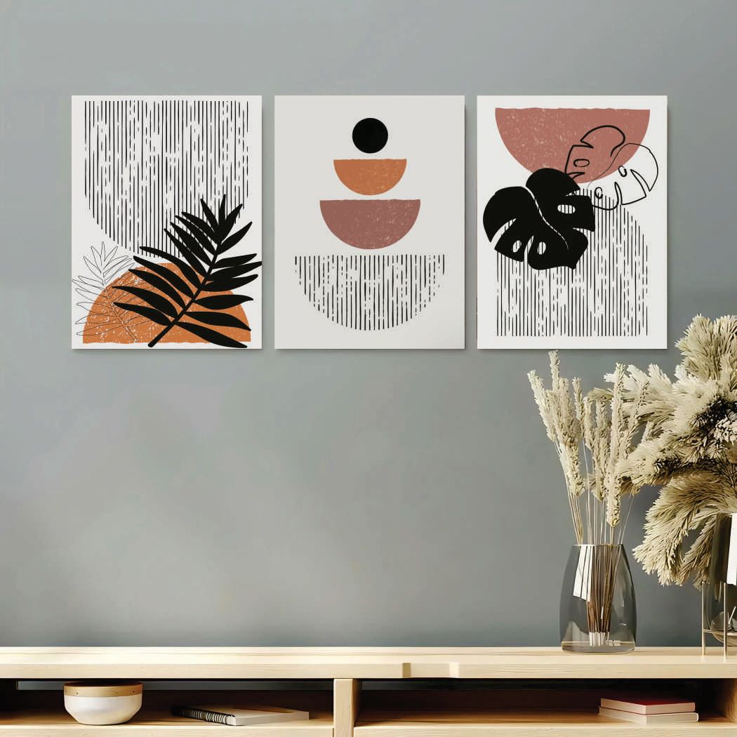 Set of 3 Premium Wall Art Photo Tiles – Modern Home Decor Sets 8x11
