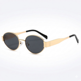 Gold Oval Metal Frame Sunglasses | Retro Fashion Women's Eyewear