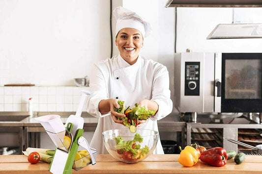 4 In 1 Vegetable Cutter Chopper Adjustable Multi-function Cutter Vertical Vegetable Cutter Kitchen Shredder Grater Artifact(random color )