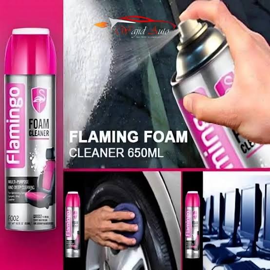 Flamingo Foam Cleaner 650ML – Multi-Purpose Deep Cleaning Spray For Upholstery, Carpets, Leather & Hard Surfaces