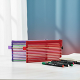 Transparent Geometry Box 1 Piece Geometry Box Pencil Pouch With Zipper Closure For School And Office Use (Random Color)