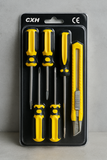 Set Of 5 Screwdrivers & 1 Cutter – High Quality Hand Tool Kit With 2 Straight, 3 Cross Screwdrivers & Sharp Cutter For Household And DIY Use