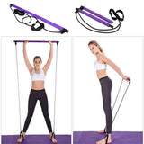 Portable Pilates Studio Yoga Gym Exercise Resistance Band Elastic Home Pilates Bar Stick Fitness Rope(Random Colours)