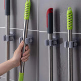 1 Pc Mop And Broom Self Adhesive Holder Wall Mount Magic Hanger Organizer Cleaning Tools Storage Mop Rack (Random Color)