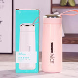 Nice Glass Bottle Water Mini Flask Bottle With Vaccum Flask And Loop Temperature Resistant, 400ml (Random Colors)