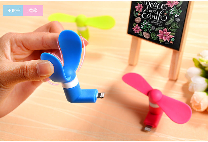 Summer Hot 2 in 1 Mini USB Fan Portable Fan for Mobile Phone Computer , Power bank Air Cooling Fan Android (random color) - Micro USB Fan