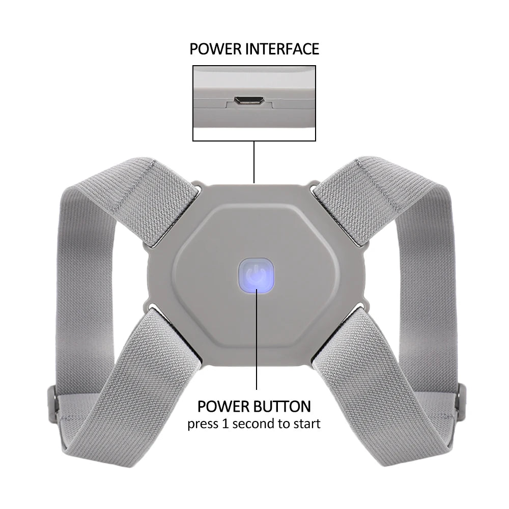 Adjustable Spine Back Support Posture Sensor Belt Chargeable