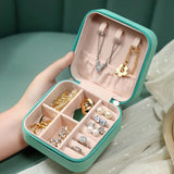 Jewellery Storage Box Leather Jewelry Stand Earrings Ring Box Cosmetics Beauty Container Organizer (Random Color)Made In China