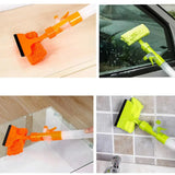 3 in 1 Fiber Wiper Sprayer Wash, Wipe and Soak | Window Squeegee Kit, Cleaning Tool with Detachable Microfiber Cloth Rubber Scraper & Sprayer, Portable Window Cleaner Combo for Car, (Random color)
