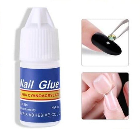 Pack Of 5 – Strong Nail Glue For Nail Art, Decorations & Artificial Nails – Quick-Drying Adhesive For Press-Ons, Nail Tips, Rhinestones & DIY Manicure
