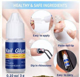 Pack Of 5 – Strong Nail Glue For Nail Art, Decorations & Artificial Nails – Quick-Drying Adhesive For Press-Ons, Nail Tips, Rhinestones & DIY Manicure