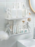 Multifunctional Self Adhesive Creative Character Shelves Bathroom Wall Mounted Shelf | Storage Rack For Bathroom, Kitchen & Room - 1 Pc (White)