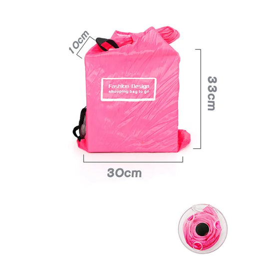 Eco-friendly Roll Up Reusable Polyester Foldable Grocery Bag Shopping Bag (random color)