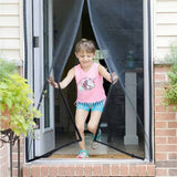 Magic Mesh Deluxe- Hands Free Magnetic Screen Door, Mesh Curtain Keeps Bugs Out - With 6Pcs Double Tape & 6Pcs Hook