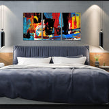 3D Wall Art Panels Frame Canvas painting Modern Wall Art SET OF 3