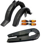 Plastic Madgards Plus Chain Cover And 4 Min Indicator (4 Pieces) 70cc Bike ,Rust Proof Best Quality