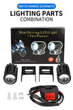 (2pcs) New Mini Driving Fog Light For All Motorcycle, Cars, Jeep(2pcs) Dual Function White-Yellow Lens Projectors Auxiliary Light 20w Free Button