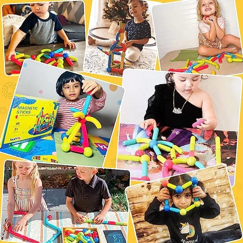 25 pcs Magnetic Blocks Toy for Kids | Magnetic bar blocks Educational and Stimulating Magnetic Toy for Kids
