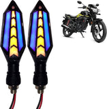 Bike Indicator Slide Arrow Running Style With Lava DRL Red - Yellow 4 Pcs Set