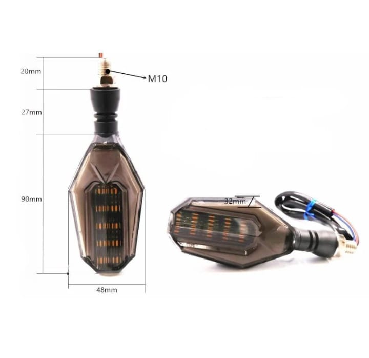 2Pcs Motorbike Universal LED Indicator With DRL And Yellow Parking Light For all bikes (Random Color)