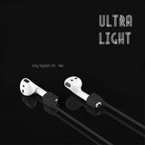 (Combo deal 1 Black x 1 White ) Anti Lost Silicone Earphone Rope Holder Cable For AirPods Strap Wireless Bluetooth Headphone Neck Strap Cord String 55CM