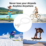 (Combo deal 1 Black x 1 White ) Anti Lost Silicone Earphone Rope Holder Cable For AirPods Strap Wireless Bluetooth Headphone Neck Strap Cord String 55CM