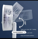 New Portable 3 Gears Rechargeable Desktop Fan Low Noise Air Cooling Handheld Clipped Circulator Table Fan Clip Fan USB Rechargeable Desk Fan With Sturdy Clamp, Quiet Operation, Strong Airflow With 360° Rotation For Home, Stroller, Office, Outdoor