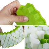Silicone Ice Tray With Plastic Cover Cap | Push Pop Out Round Mini Ice Cube Trays - (1 PC) (Random Color)
