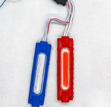 Pack Of 2 Pair (4pcs) High Quality Red And Blue Flasher Light Waterproof 12V LED Light For Bike And Cars