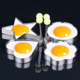 Pack of 4 Egg Shaper Kitchen Tools Star, Heart, Round, Flower Shaped Stainless Steel - (random color )