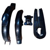 (Pack of 4) Unbreakable Plastic mudguards set plus chain cover and back light stand for all 70cc bikes