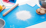 Big Size Silicone Baking Roti Mat With Measurements Heat Resistant Cookie Sheet Oven Liner | Non Stick Flour Rolling Mat | Baking Mat Kneading Dough Pad (Random Color)