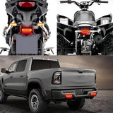 1 pc LED Motorcycle Light Moto Rear Lights 40 LED Dual Color Light Guide Flow Direction Turning Brake Tail Lamp